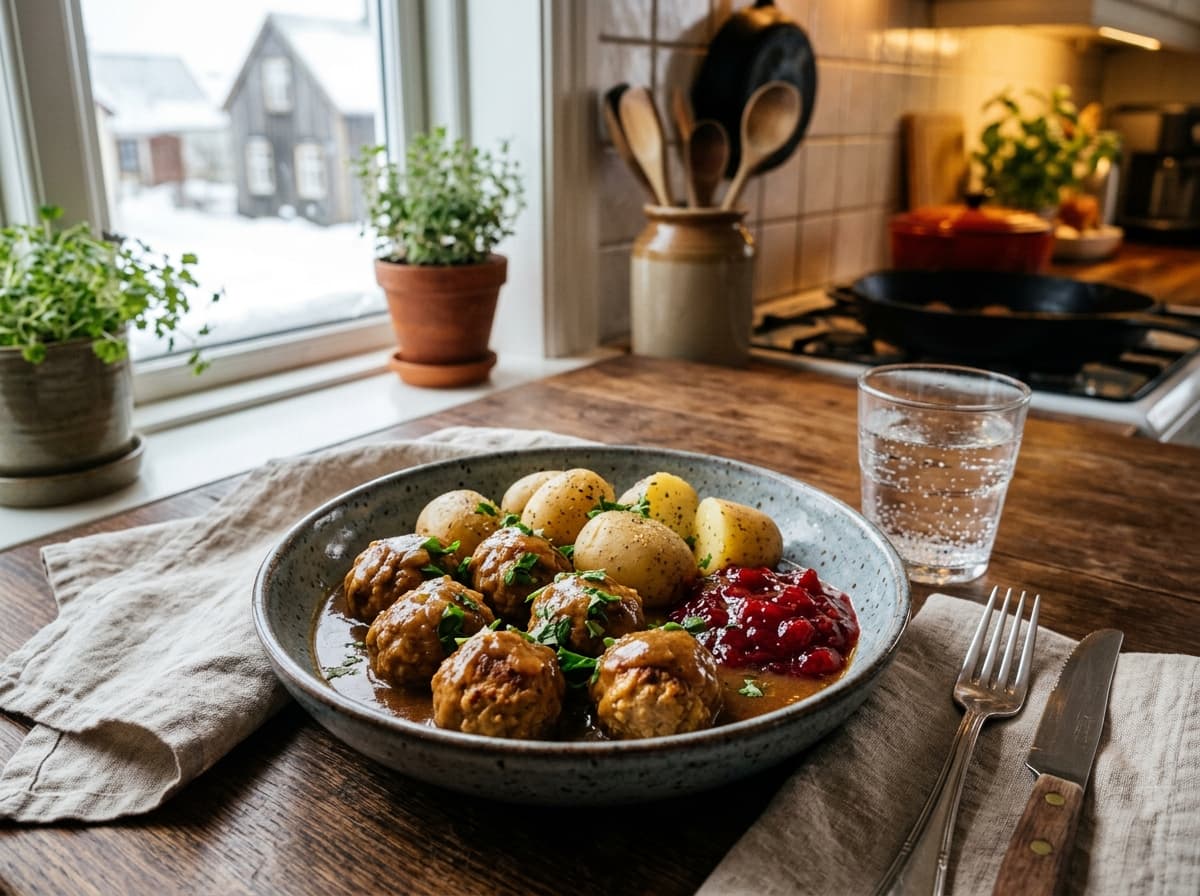 Kjötbollur í brúnni sósu