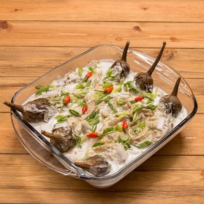Grillað eggaldin með kókosmjólk