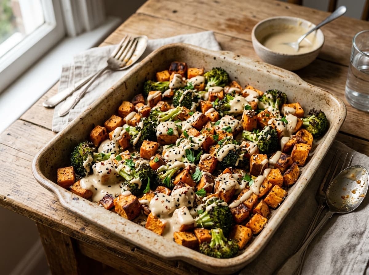 Ofnbakað grænmeti með tahini