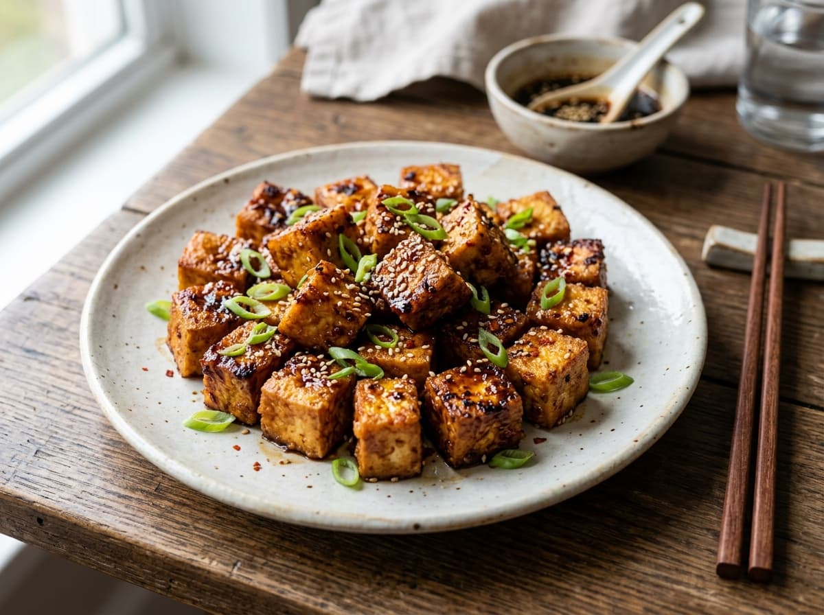 Steikt tofu með sojasósu