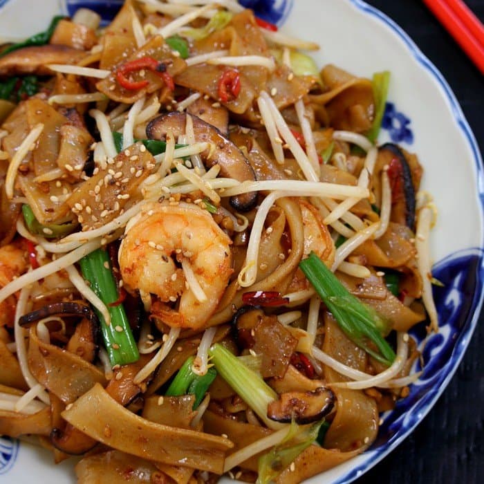 Rækjupasta Chow Fun