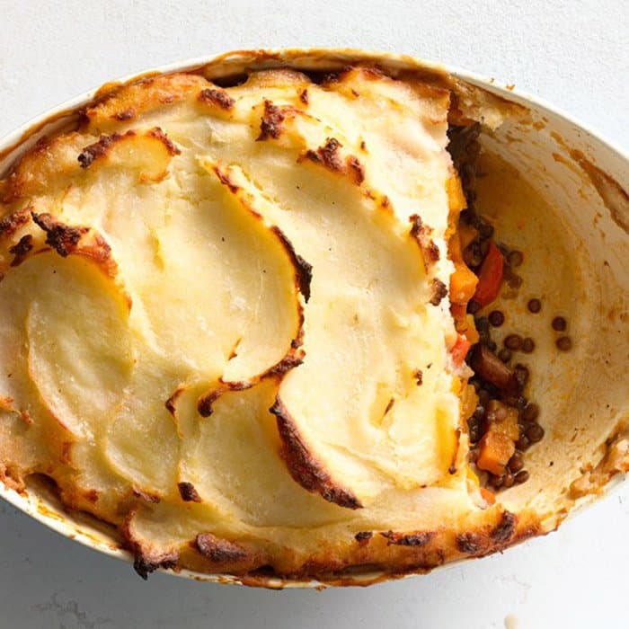 Vegetable Shepherd's Pie with Lentil & Porcini Filling